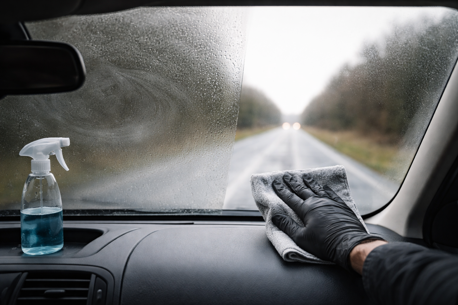 Fedtet rude og blændende lys: sådan får du forruden klarest indvendigt