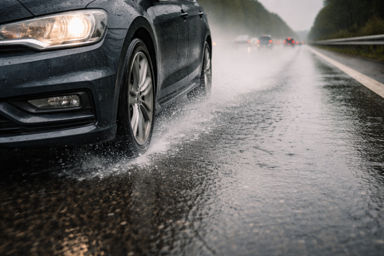 Kørsel i regn: sådan undgår du aquaplaning og holder bremselængden nede