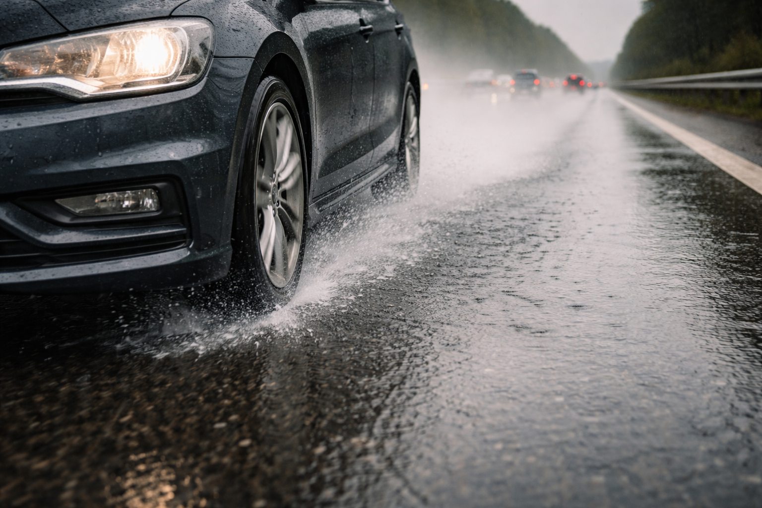 Kørsel i regn: sådan undgår du aquaplaning og holder bremselængden nede
